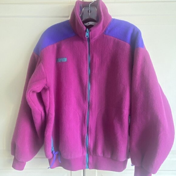 Vintage Columbia 90s Womens Large Fleece Purple Jacket Made in USA - Picture 1 of 8